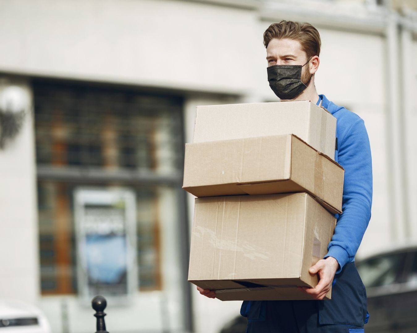 a person holding packages